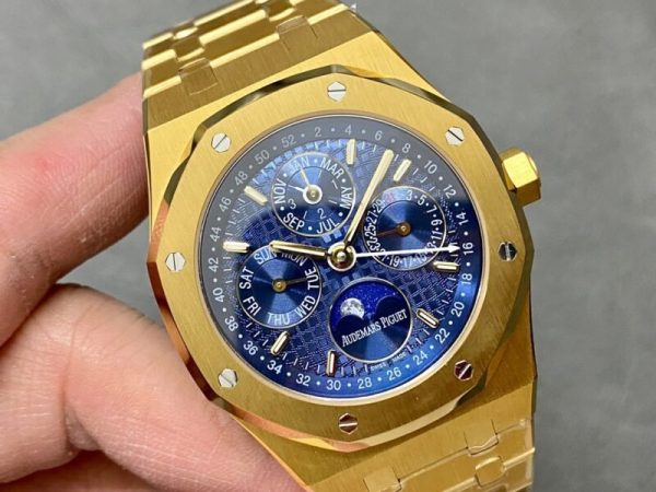 Audemars Piguet Royal Oak Perpetual Calendar 26574BA Yellow Gold Blue Dial Best Replica 41mm - Image 2