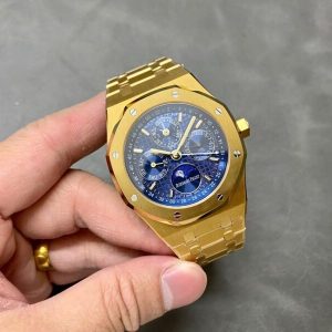 Audemars Piguet Royal Oak Perpetual Calendar 26574BA Yellow Gold Blue Dial Best Replica 41mm