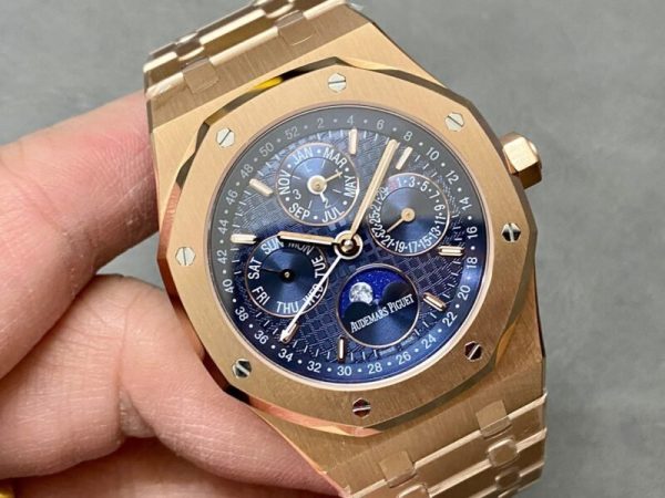 Audemars Piguet Royal Oak Perpetual Calendar 26574OR Rose Gold Blue Dial Best Replica 41mm - Image 2