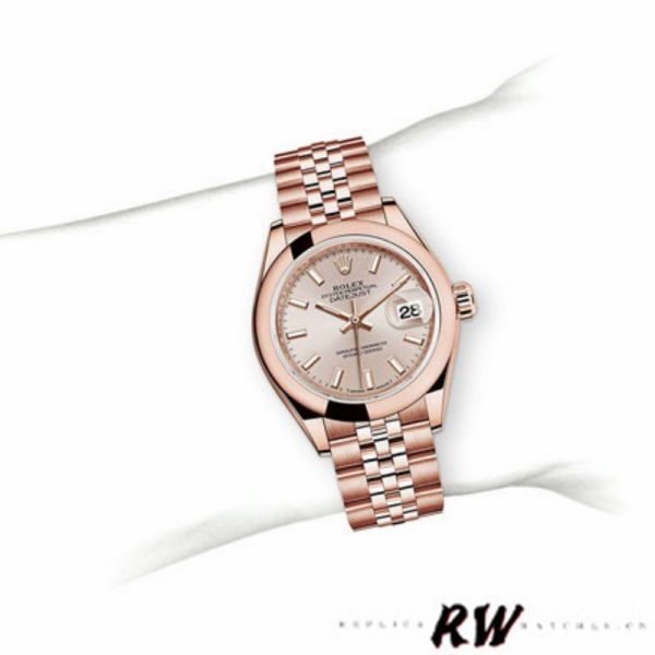 Rolex Datejust 279165 Sundust Index Dial Domed Bezel 28mm Lady Replica Watch - Image 4