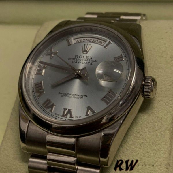 Rolex Day-Date 218206 Concentric Rhodium Grey Roman Numeral Dial Platinum 41MM Mens Replica Watch - Image 2