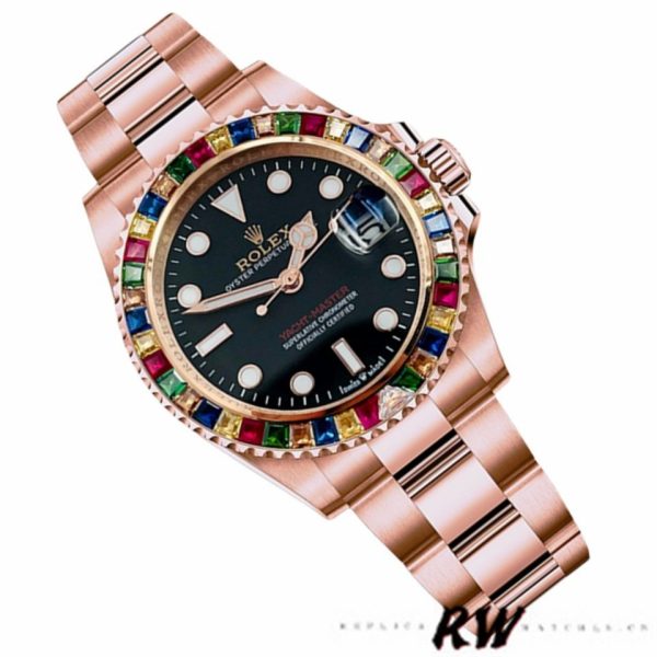 Rolex Yacht Master 116695 Everose Gold Black Dial 40MM Mens Replica Watch - Image 3