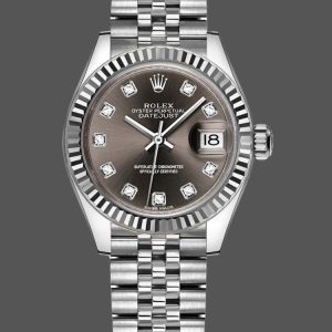 Rolex Datejust 279174 Stainless Steel Dark Grey Diamond Dial 28mm Lady Replica Watch