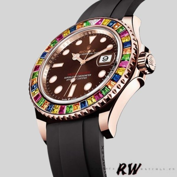 Rolex Yacht Master 116695 Black Rubber Strap Brown Dial 40MM Mens Replica Watch - Image 4