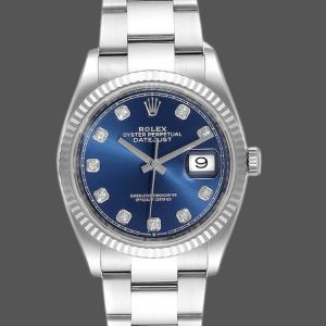 Rolex Datejust 126234 Blue Diamond Dial Stainless Steel 36MM Unisex Replica Watch