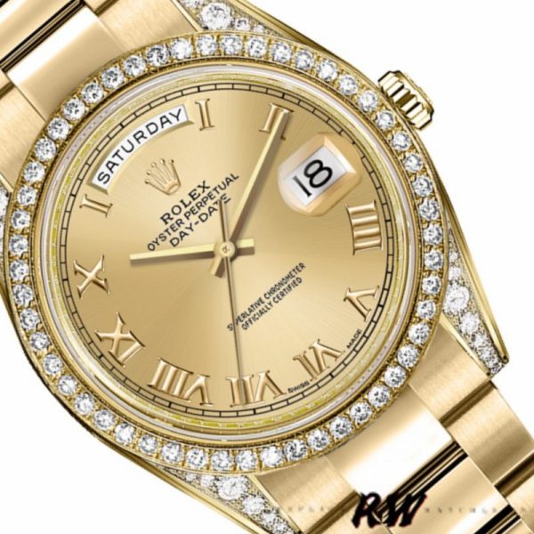 Rolex Day-Date 118388 Champagne Roman Numeral Dial 36MM Unisex Replica Watch - Image 4