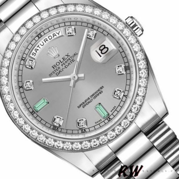 Rolex Day Date 118346 Rhodium Grey Dial 36mm Unisex Replica Watch - Image 2