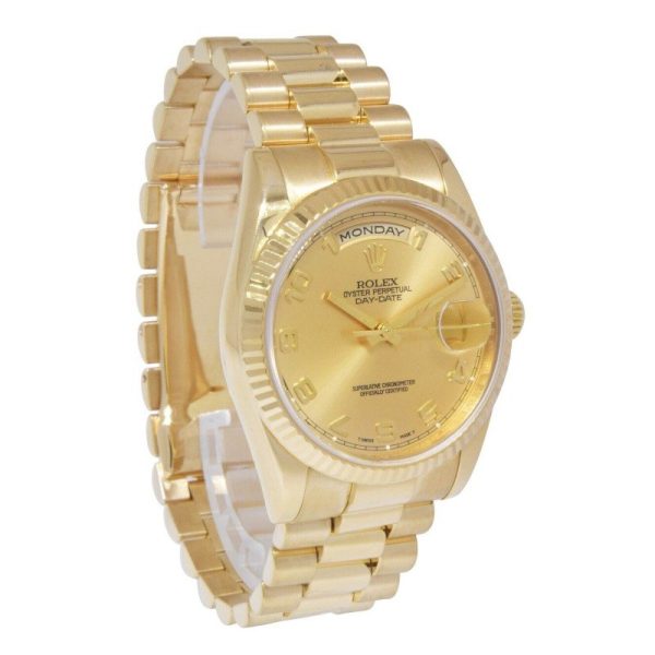 Rolex Day-Date 118238 Champagne Dial Arabic Numeral 36mm Unisex Replica Watch - Image 2