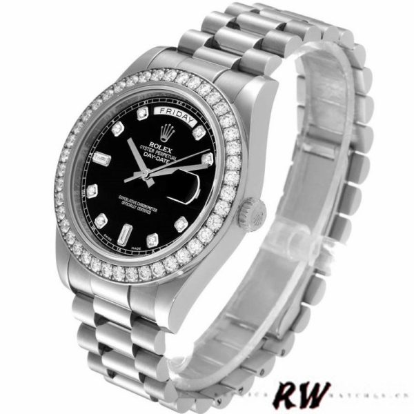 Rolex Day-Date 218349 Black Diamond Dial 41MM Mens Replica Watch - Image 3