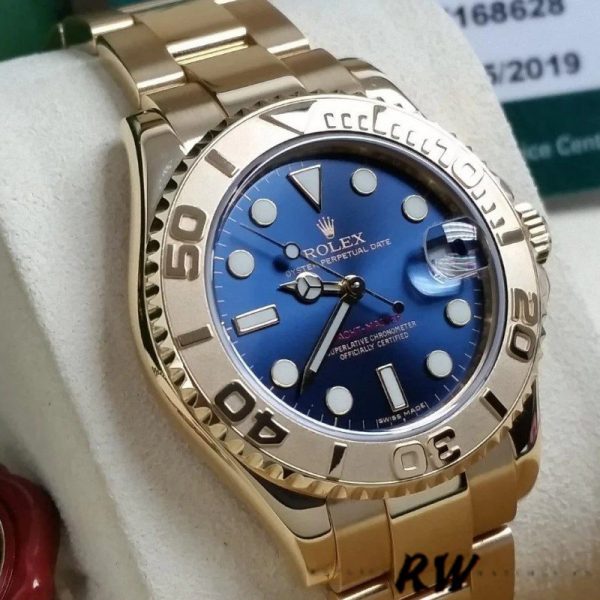 Rolex Yacht Master 169628 Yellow Gold Blue Dial 29MM Lady Replica Watch - Image 3