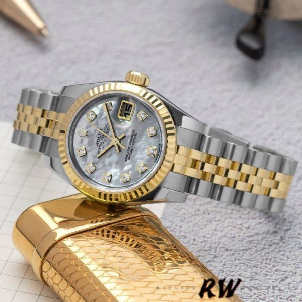 Rolex Datejust 179173 White MOP Dial Fluted Bezel 26MM Lady Replica Watch - Image 4