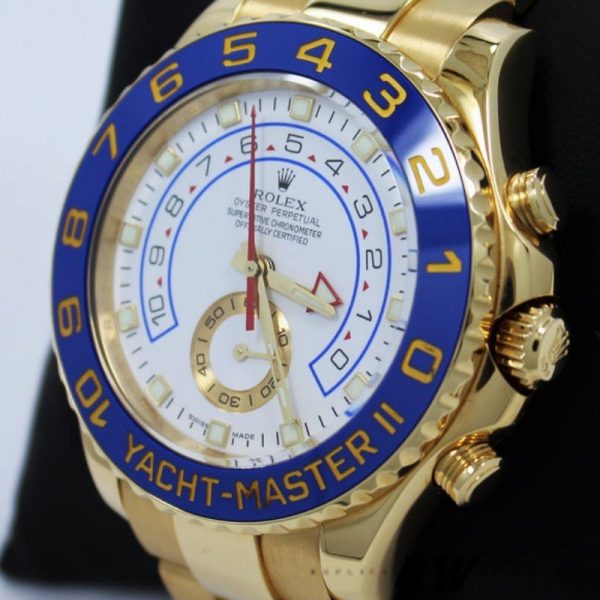 Rolex Yacht Master II 116688 Yellow Gold White Dial 44mm Mens Replica Watch - Image 2