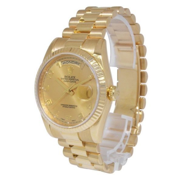 Rolex Day-Date 118238 Champagne Dial Arabic Numeral 36mm Unisex Replica Watch - Image 3