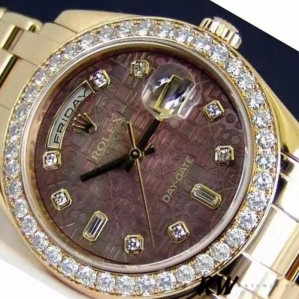Rolex Day-Date 18948 Dark MOP Diamond Jubilee Dial 39MM Mens Replica Watch - Image 4