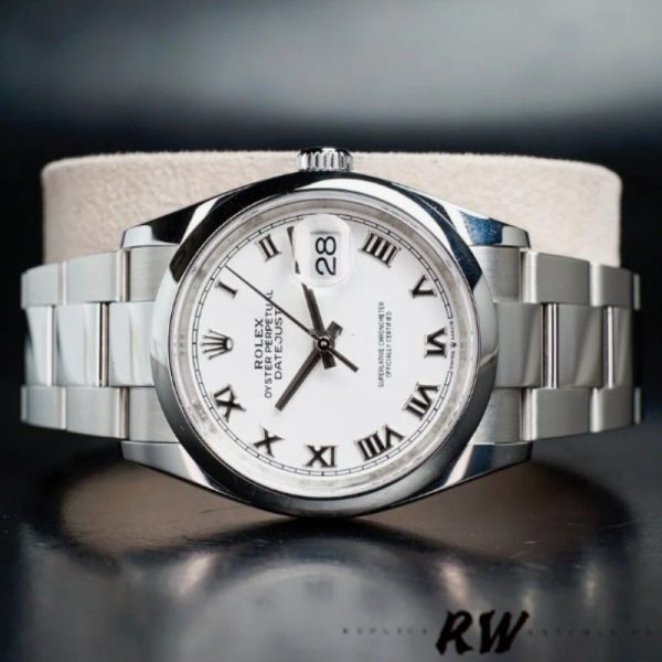Rolex Datejust 126200 White Roman Dial Stainless Steel 36MM Unisex Replica Watch - Image 3