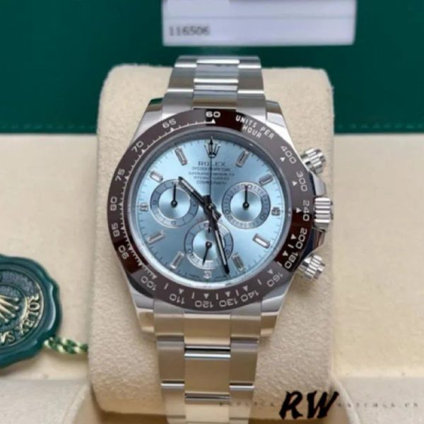 Rolex Cosmograph Daytona 116506 Ice Blue Dial Platinum 40MM Mens Replica Watch - Image 2