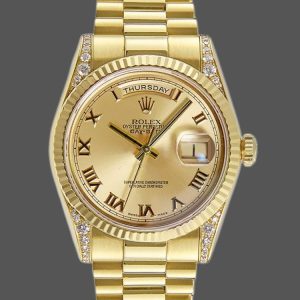 Rolex Day-Date 118338 Champagne Dial Roman Numerals 36mm Unisex Replica Watch