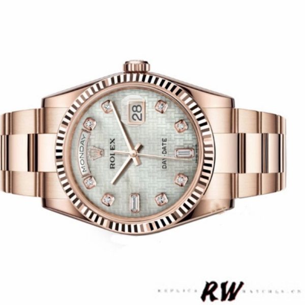 Rolex Day-Date 118235 Mother of Pearl White Dial 36mm Unisex Replica Watch - Image 4