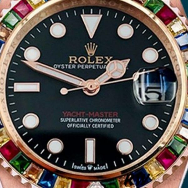 Rolex Yacht Master 116695 Everose Gold Black Dial 40MM Mens Replica Watch - Image 4