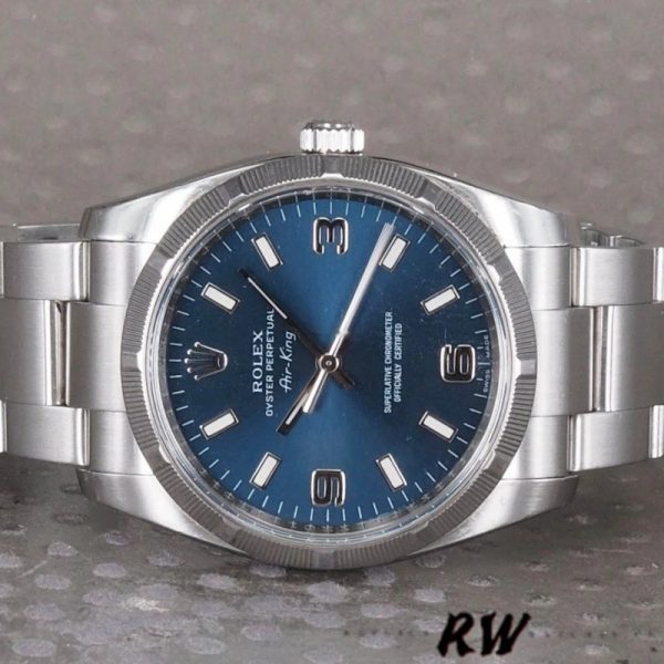 Rolex Oyster Perpetual air-king 114210 Blue Dial 34mm Unisex replica watch - Image 3