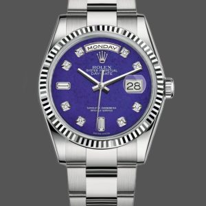Rolex Day-Date 118239 White Gold Diamond Lapis Lazuli Blue Dial 36mm Unisex Replica Watch