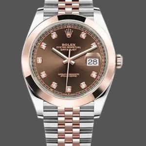 Rolex Datejust 126301 Rose Gold Chocolate Brown Diamonds Dial 41MM Mens Replica Watch