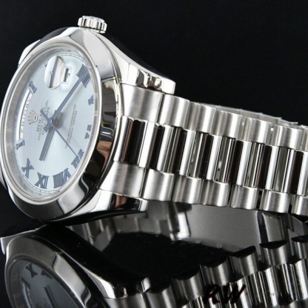 Rolex Day-Date 218206 Ice Blue Dial Platinum 41MM Mens Replica Watch - Image 3