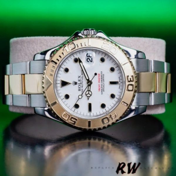 Rolex Yacht Master 168623 Steel Yellow Gold White Dial 35MM Unisex Replica Watch - Image 4