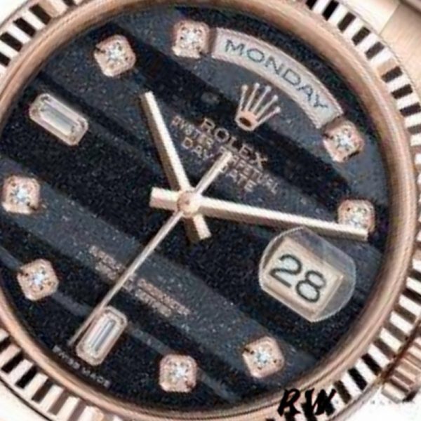 Rolex Day-Date 118235 Everose Gold Diamond Ferrite Dial 36mm Unisex Replica Watch - Image 4