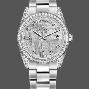 Rolex Day-Date 118389 White Gold Meteorite Grey Dial 36MM Unisex Replica Watch