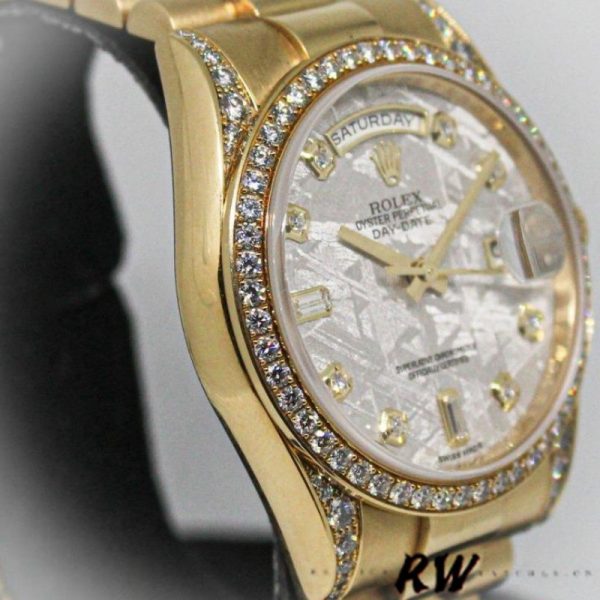 Rolex Day-Date 118388 Diamond Bezel Meteorite Dial 36MM Unisex Replica Watch - Image 2