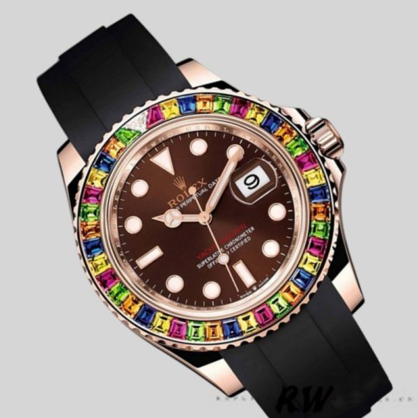 Rolex Yacht Master 116695 Black Rubber Strap Brown Dial 40MM Mens Replica Watch - Image 3