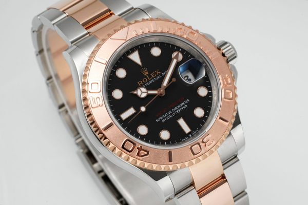 Rolex Yacht Master 116621 Black Dial Rose Gold Steel 40mm Mens Replica Watch - Image 4