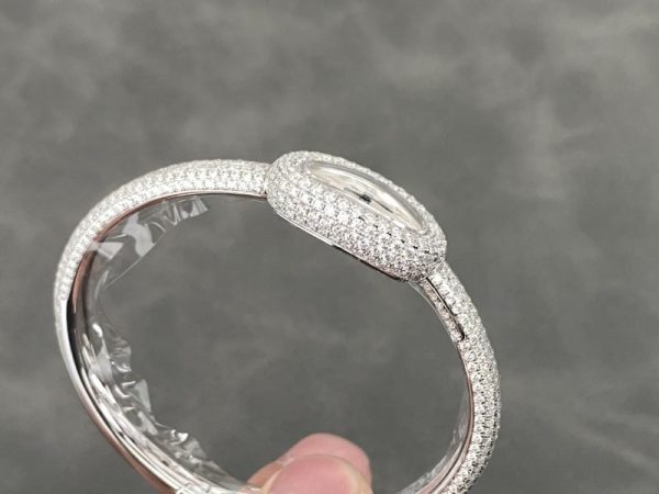 Cartier Baignoire HPI01607 Mini Model Silver Dial Iced Out Moissanite Best Replica (Wrist Size 15, 16, 17cm) - Image 6