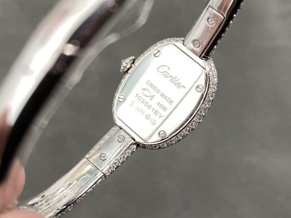 Cartier Baignoire HPI01607 Mini Model Silver Dial Iced Out Moissanite Best Replica (Wrist Size 15, 16, 17cm) - Image 8