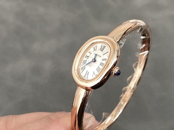 Cartier Baignoire de Cartier Rose Gold Silver Dial Mini Model Best Replica (Wrist Size 15, 16, 17cm) - Image 3