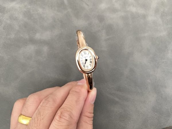 Cartier Baignoire de Cartier Rose Gold Silver Dial Mini Model Best Replica (Wrist Size 15, 16, 17cm) - Image 4