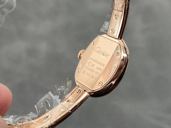 Cartier Baignoire de Cartier Rose Gold Silver Dial Mini Model Best Replica (Wrist Size 15, 16, 17cm) - Image 9