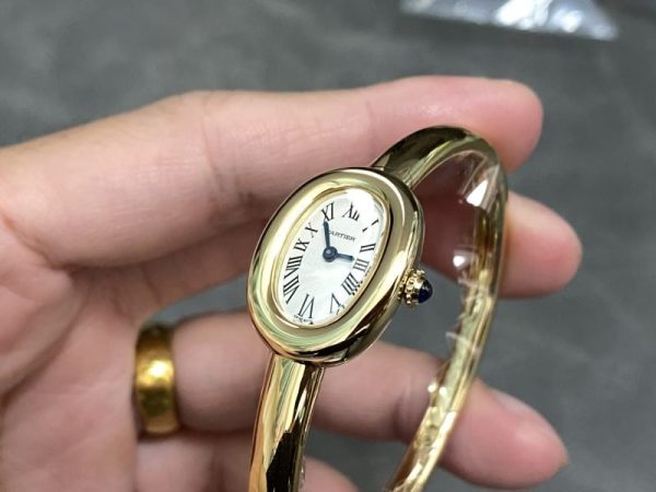 Cartier Baignoire de Cartier Yellow Gold Silver Dial Mini Model Best Replica (Wrist Size 15, 16, 17cm) - Image 2
