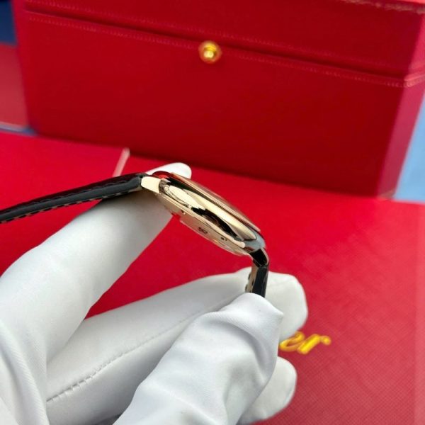 Cartier Ballon Bleu CRWGBB0009 Automatic Rose Gold Black Leather Strap Best Replica AF 36mm - Image 5