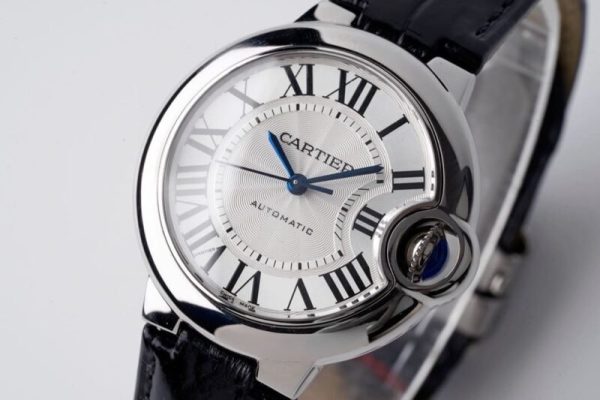 Cartier Ballon Bleu W6920085 White Dial Leather Quartz Movement Best Replica AF 33mm - Image 2