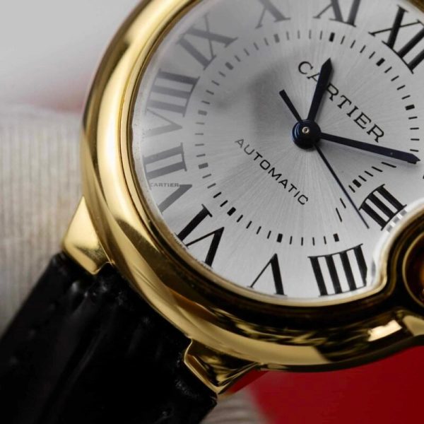 Cartier Ballon Bleu Yellow Gold White Dial Leather Replica 39mm - Image 4
