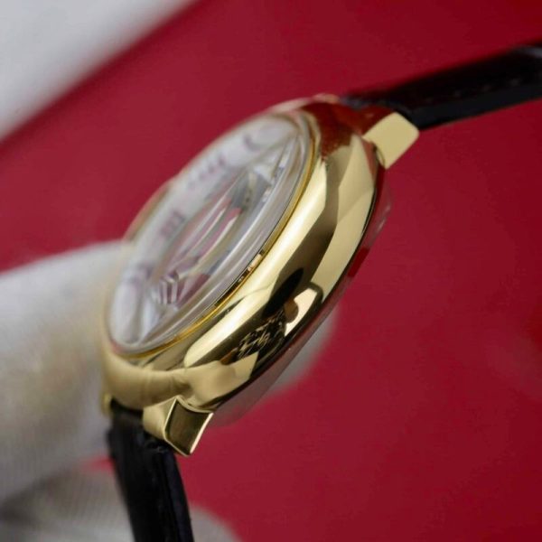 Cartier Ballon Bleu Yellow Gold White Dial Leather Replica 39mm - Image 5