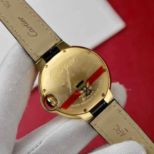 Cartier Ballon Bleu Yellow Gold White Dial Leather Replica 39mm - Image 7