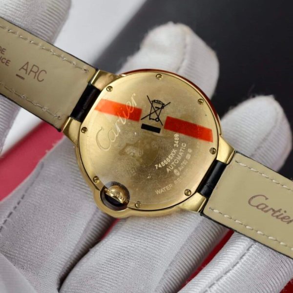 Cartier Ballon Bleu Yellow Gold Diamond Bezel Leather Replica 39mm - Image 9