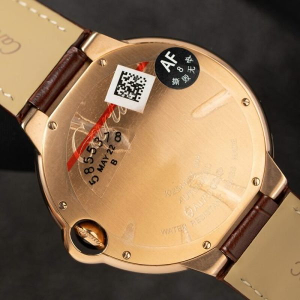 Cartier Ballon Bleu W6920037 Rose Gold Brown Dial Leather Strap Best Replica AF 42mm - Image 7