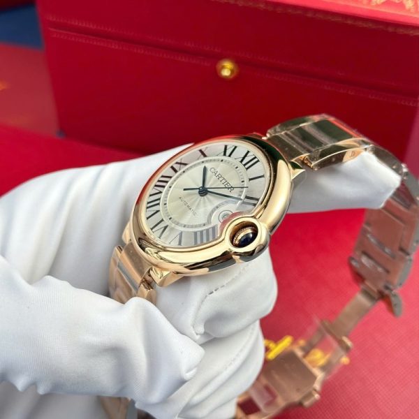 Cartier Ballon Bleu WGBB0039 Rose Gold White Dial Best Replica AF 42mm - Image 4