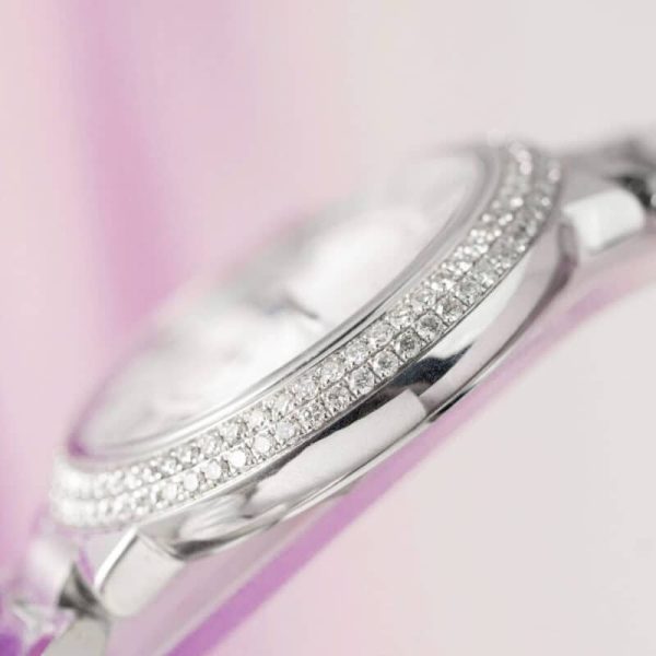 Cartier Ballon Bleu WE902065 White Dial Custom Natural Diamond Bezel Best Replica 33mm - Image 6
