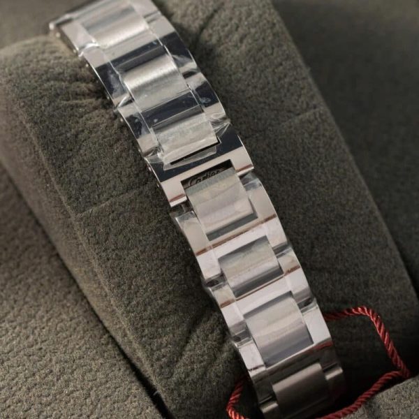 Cartier Ballon Bleu WE902065 White Dial Custom Natural Diamond Bezel Best Replica 33mm - Image 8
