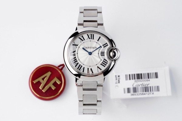 Cartier Ballon Bleu W6920084 White Dial Bracelet Best Replica AF 33mm